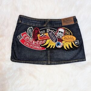 Von Dutch denim mini skirt